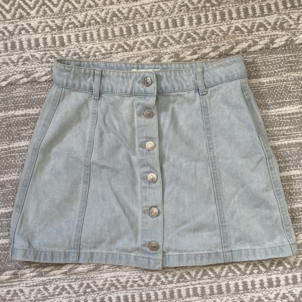 forever 21 light denim skirt